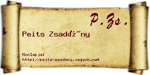 Peits Zsadány névjegykártya